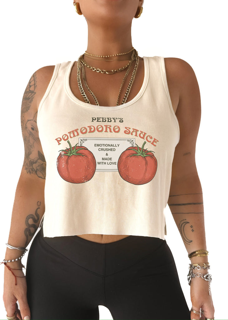 pebby forevee Tank Top CROPPED EMOTIONALLY CRUSHED & MADE WITH LOVE GRAPHIC BOYFRIEND TANK