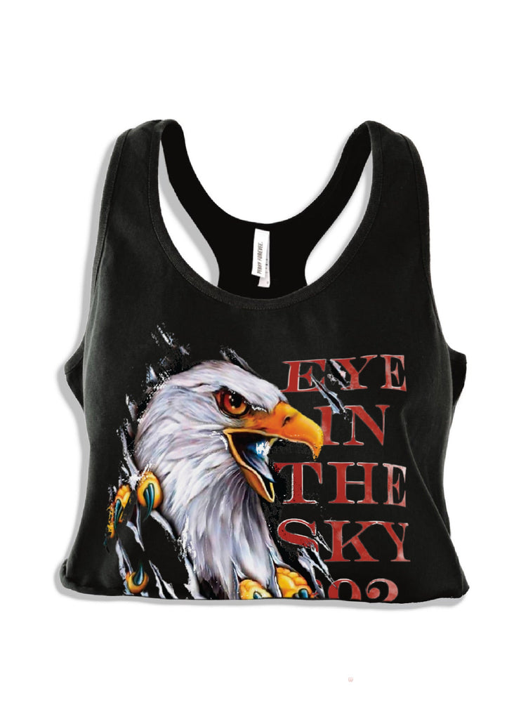 pebby forevee Tank Top CROPPED EYE IN THE SKY GRAPHIC BOYFRIEND TANK
