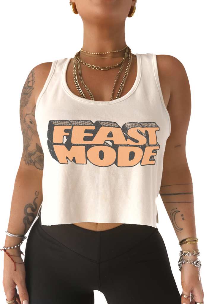 pebby forevee Tank Top CROPPED FEAST MODE GRAPHIC BOYFRIEND TANK