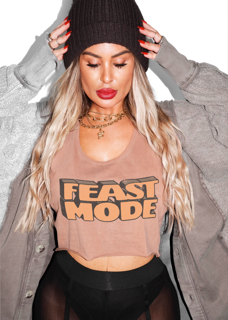 pebby forevee Tank Top CROPPED FEAST MODE GRAPHIC BOYFRIEND TANK