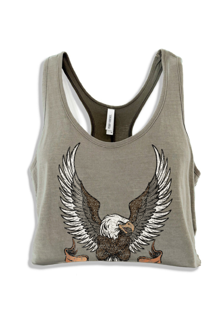 pebby forevee Tank Top CROPPED FREEDOM THRILLS GRAPHIC BOYFRIEND TANK