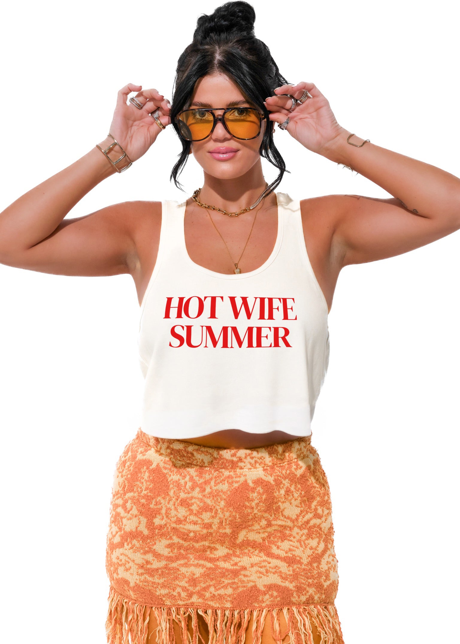 CROPPED HOT WIFE SUMMER GRAPHIC BOYFRIEND TANK