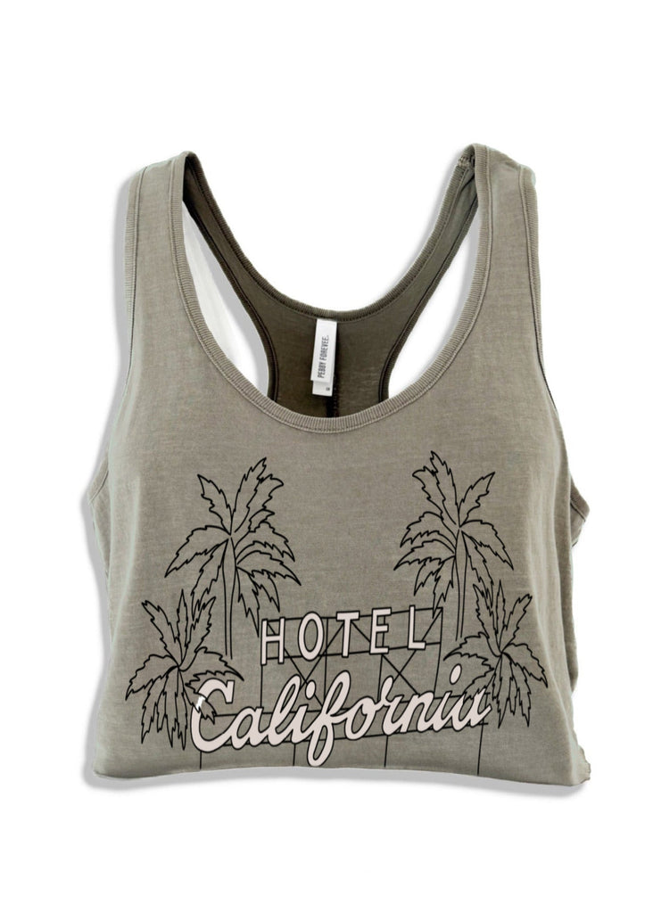 pebby forevee Tank Top CROPPED HOTEL CALIFORNIA GRAPHIC BOYFRIEND TANK