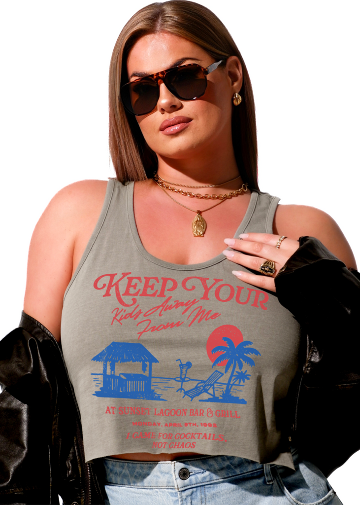 pebby forevee Tank Top CROPPED KEEP YOUR KIDS AWAY FROM ME BOYFRIEND TANK