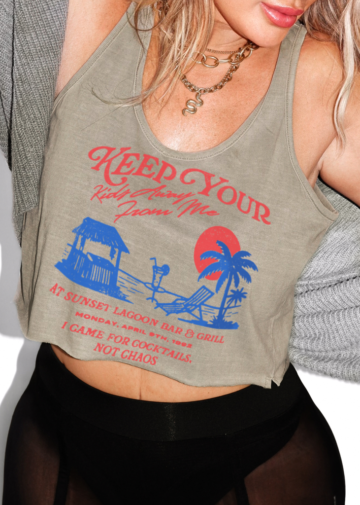 pebby forevee Tank Top CROPPED KEEP YOUR KIDS AWAY FROM ME BOYFRIEND TANK