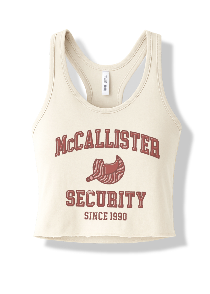 pebby forevee Tank Top CROPPED MCCALLISTER SECURITY GRAPHIC BOYFRIEND TANK