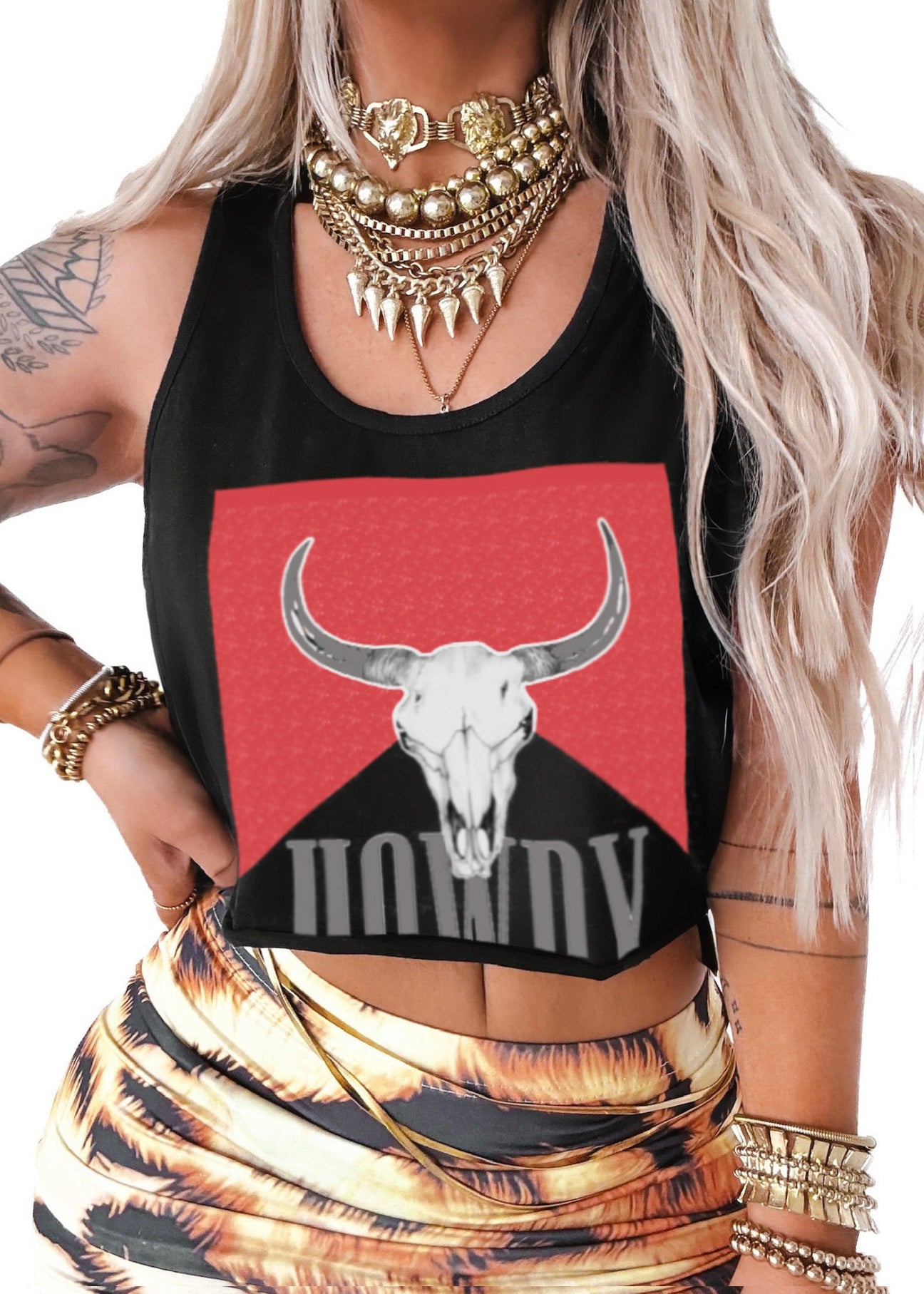 pebby forevee Tank Top CROPPED MESS WITH THE BULL GRAPHIC BOYFRIEND TANK