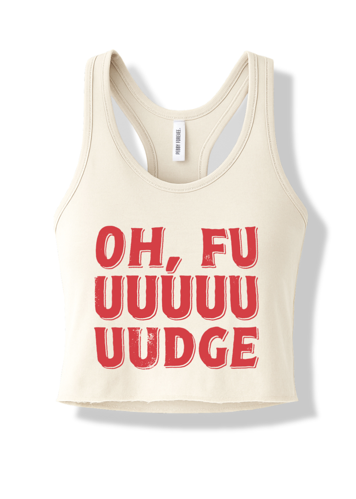 pebby forevee Tank Top CROPPED OH FUDGE GRAPHIC BOYFRIEND TANK