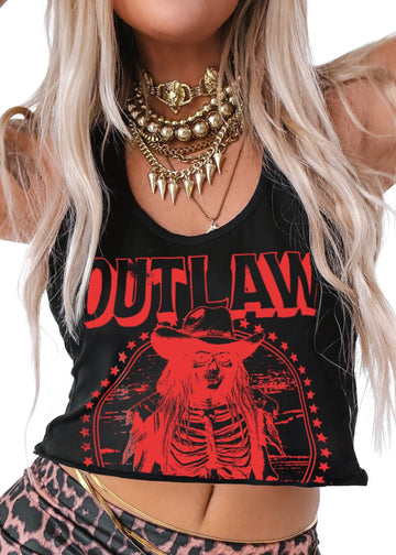 pebby forevee Tank Top CROPPED OUTLAW WOMEN GRAPHIC BOYFRIEND TANK