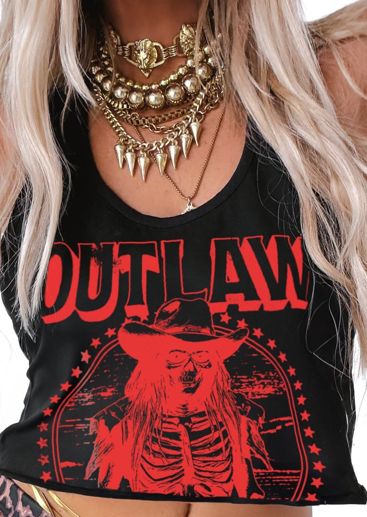 pebby forevee Tank Top CROPPED OUTLAW WOMEN GRAPHIC BOYFRIEND TANK