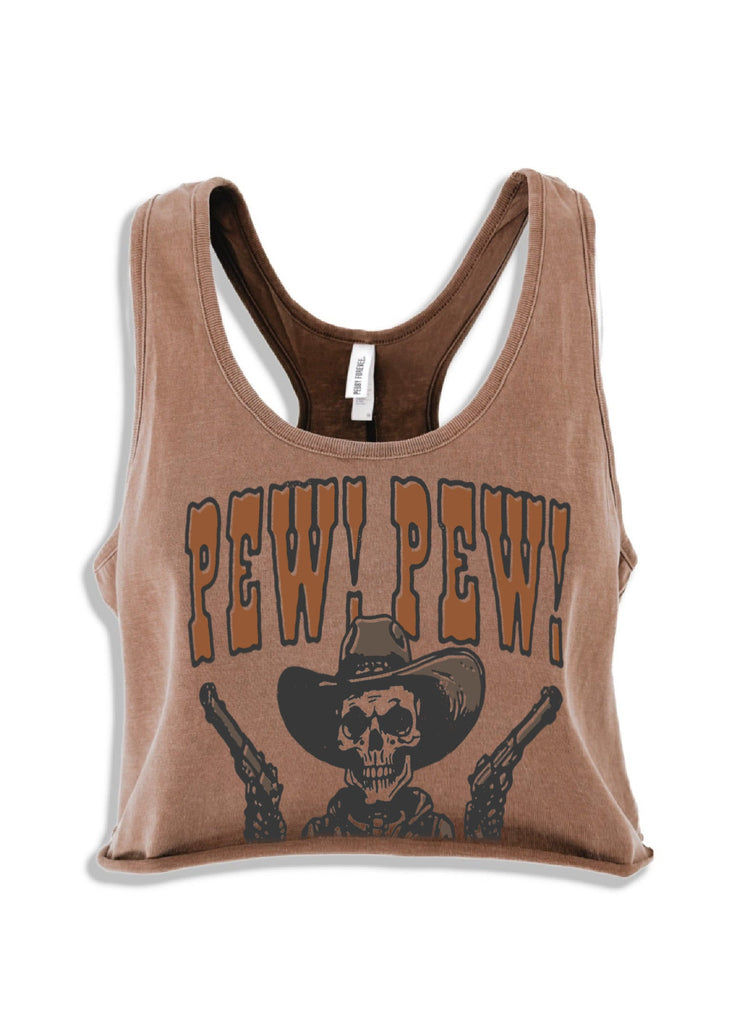 pebby forevee Tank Top CROPPED PEW PEW NOT IN THE MOOD GRAPHIC BOYFRIEND TANK