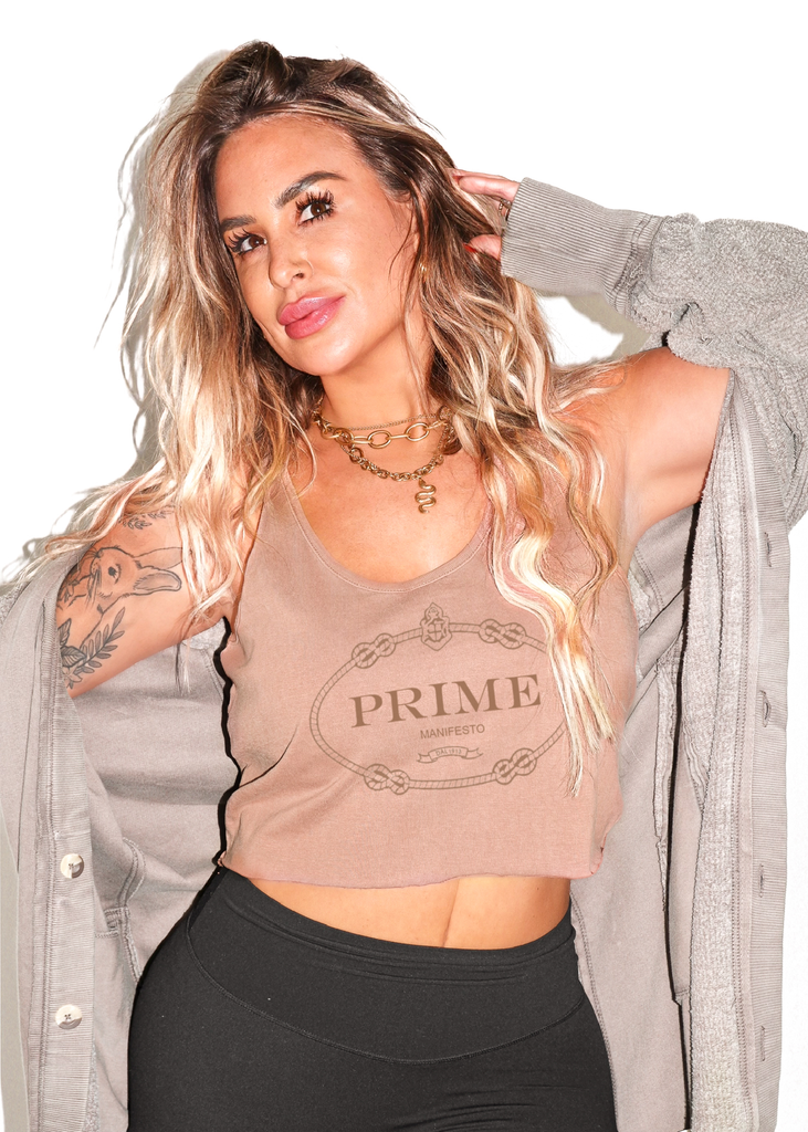 pebby forevee Tank Top CROPPED PRIME MANIFESTO GRAPHIC BOYFRIEND TANK
