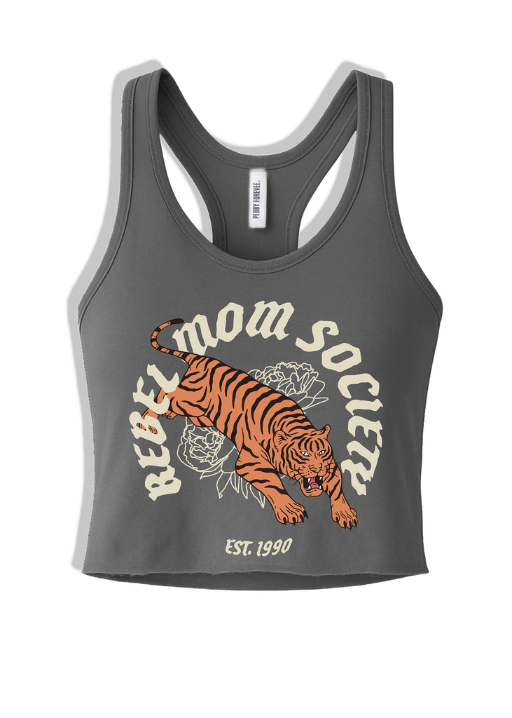 pebby forevee Tank Top CROPPED REBEL MOM SOCIETY GRAPHIC BOYFRIEND TANK