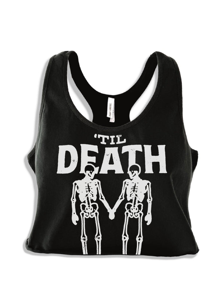 pebby forevee Tank Top CROPPED TIL DEATH GRAPHIC BOYFRIEND TANK