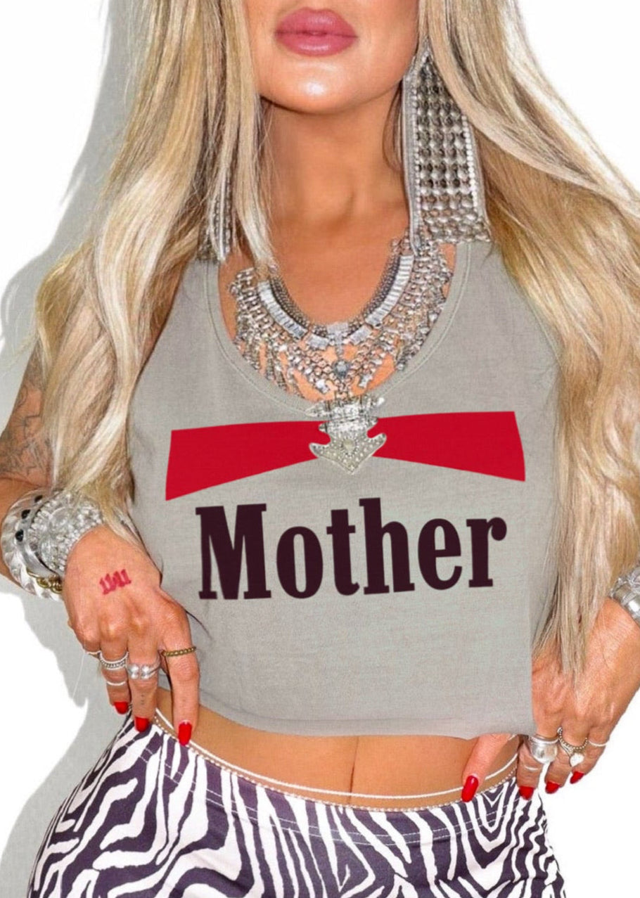 pebby forevee Tank Top CROPPED VINTAGE MOTHER GRAPHIC BOYFRIEND TANK