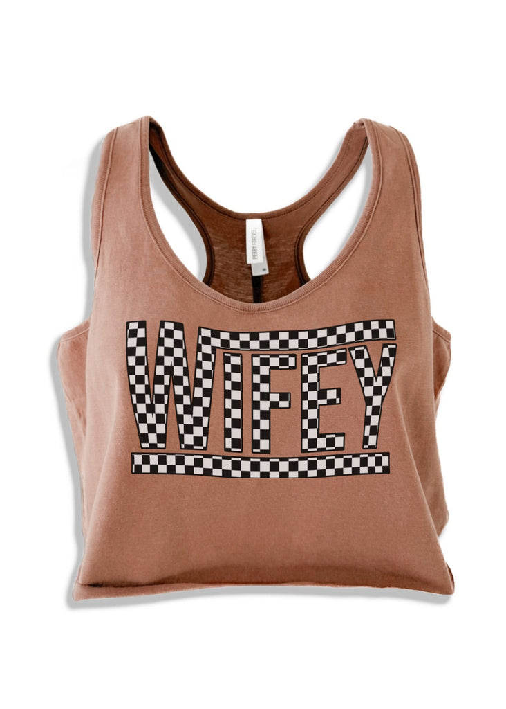 pebby forevee Tank Top CROPPED WIFEY GRAPHIC BOYFRIEND TANK