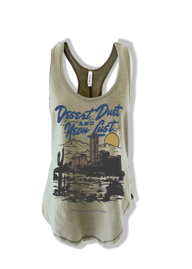 pebby forevee Tank Top DESERT DUST & NEON LUST BOYFRIEND SIDE SLIT TANK