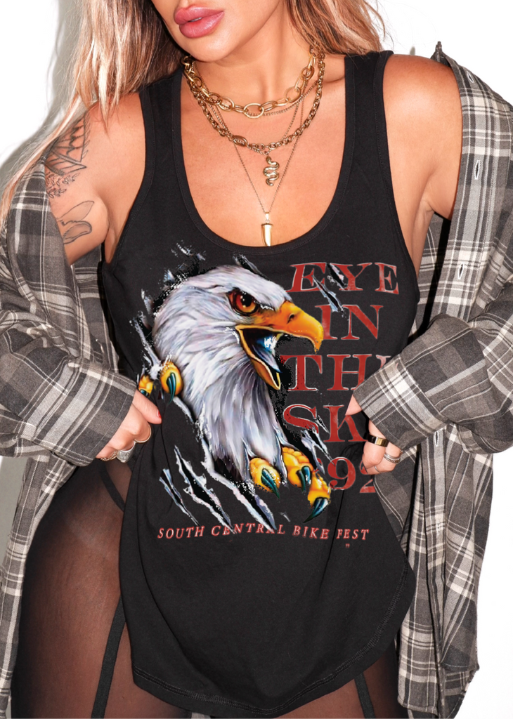 pebby forevee Tank Top EYE IN THE SKY BOYFRIEND SIDE SLIT TANK