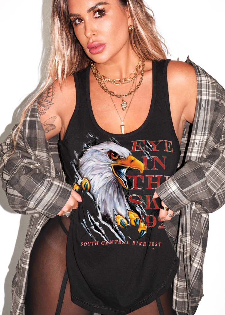 pebby forevee Tank Top EYE IN THE SKY BOYFRIEND SIDE SLIT TANK