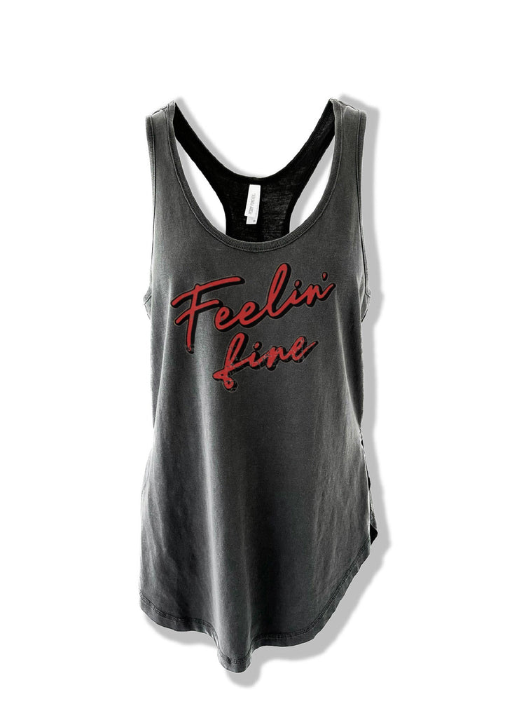 pebby forevee Tank Top FEELIN' FINE BOYFRIEND SIDE SLIT TANK