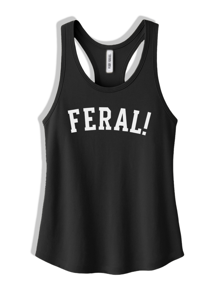 FERAL! (SCRIPT) BOYFRIEND SIDE SLIT TANK – Pebby Forevee