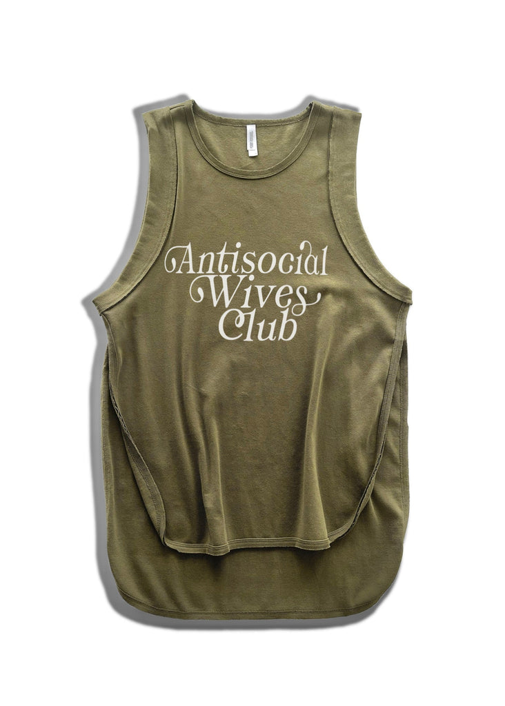 pebby forevee Tank Top FINAL SALE: ANTISOCIAL WIVES CLUB HIGH HOPES OVERSIZED SIDE SLIT TANK