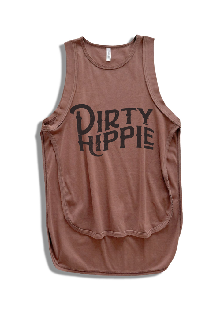 pebby forevee Tank Top FINAL SALE: DIRTY HIPPIE HIGH HOPES OVERSIZED SIDE SLIT TANK