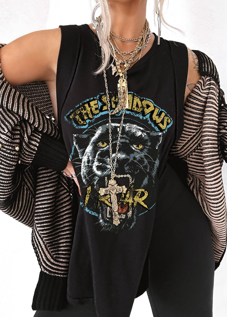 pebby forevee Tank Top FINAL SALE: FROM THE SHADOWS I ROAR HIGH HOPES OVERSIZED SIDE SLIT TANK