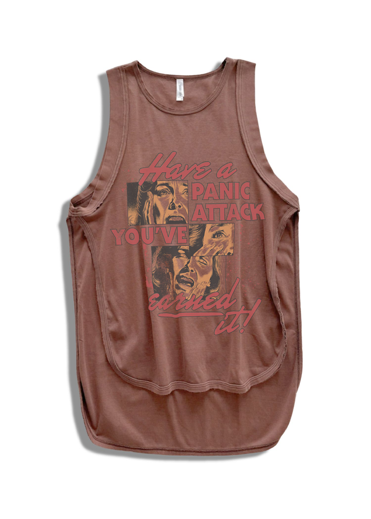 pebby forevee Tank Top FINAL SALE: HAVE A PANIC ATTACK HIGH HOPES OVERSIZED SIDE SLIT TANK