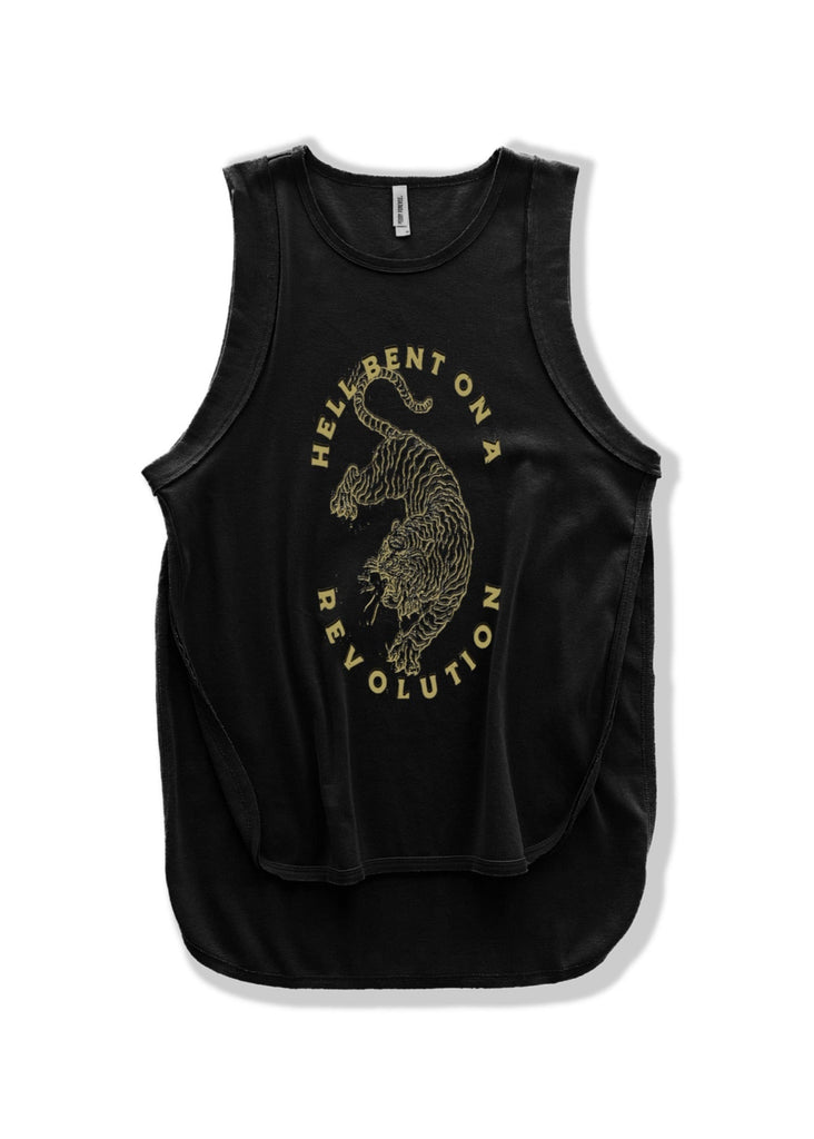 pebby forevee Tank Top FINAL SALE: HELL BENT ON A REVOLUTION HIGH HOPES OVERSIZED SIDE SLIT TANK