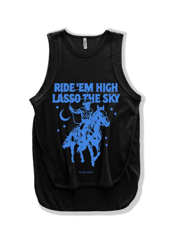 pebby forevee Tank Top FINAL SALE: RIDE EM' HIGH HIGH HOPES OVERSIZED SIDE SLIT TANK
