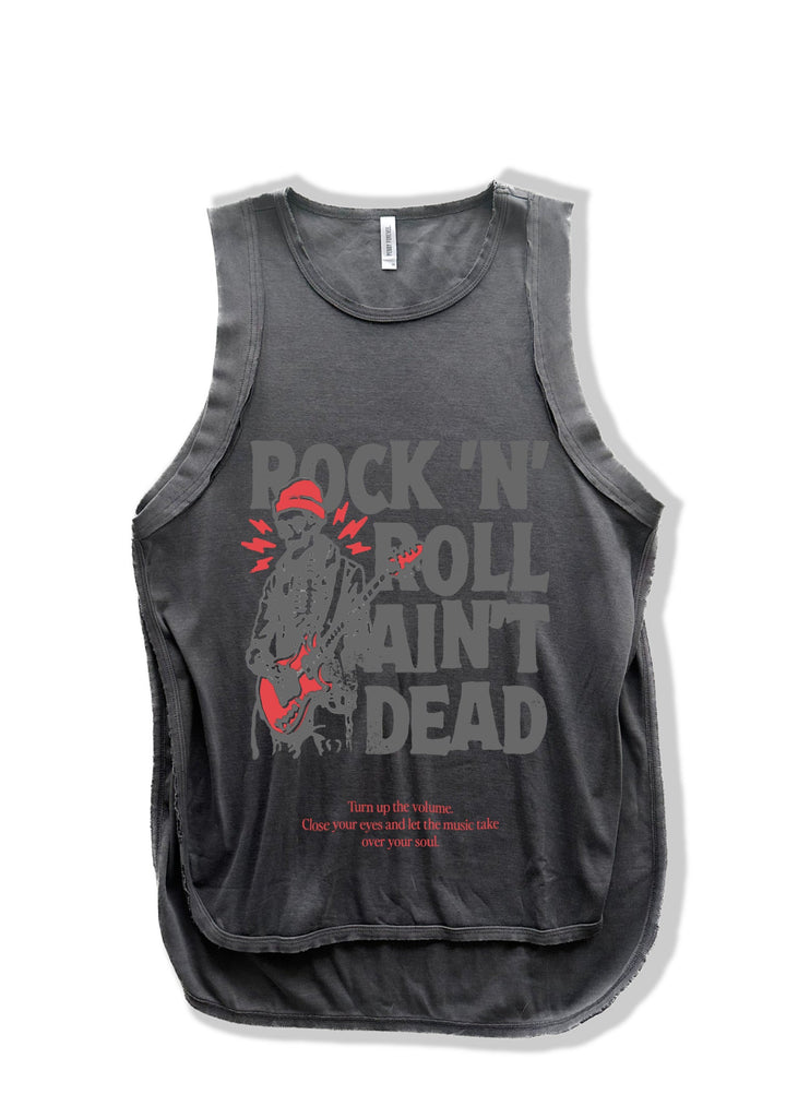 pebby forevee Tank Top FINAL SALE: ROCK N' ROLL AIN'T DEAD HIGH HOPES OVERSIZED SIDE SLIT TANK