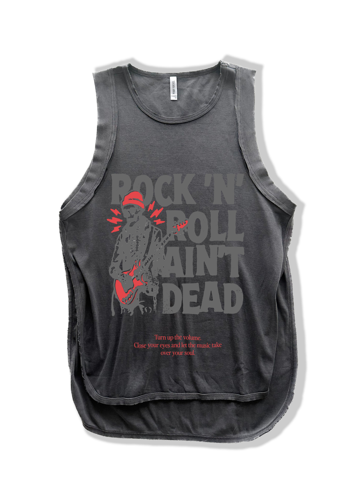 pebby forevee Tank Top FINAL SALE: ROCK N' ROLL AIN'T DEAD HIGH HOPES OVERSIZED SIDE SLIT TANK