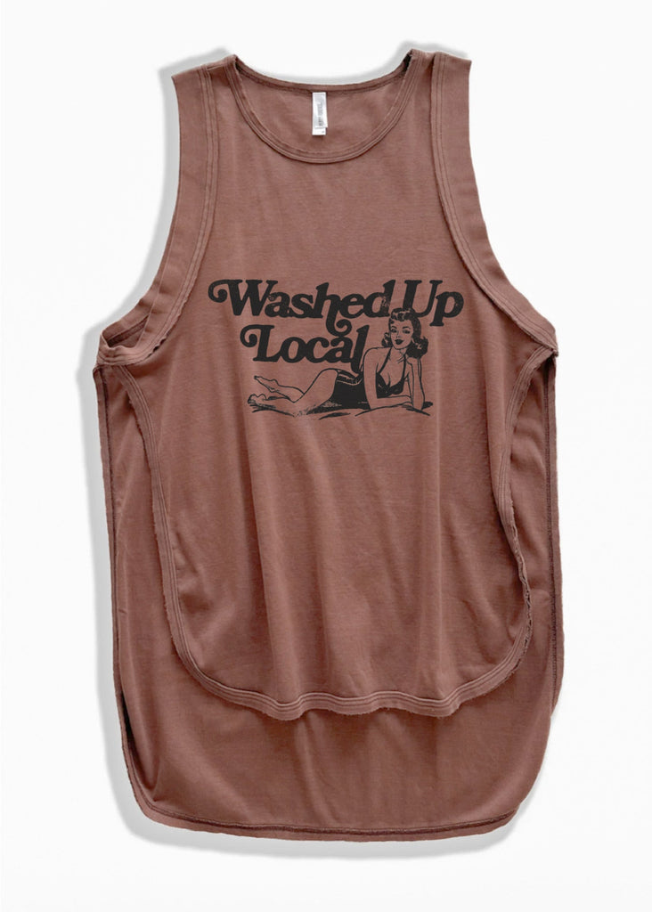 pebby forevee Tank Top FINAL SALE: WASHED UP LOCAL HIGH HOPES OVERSIZED SIDE SLIT TANK