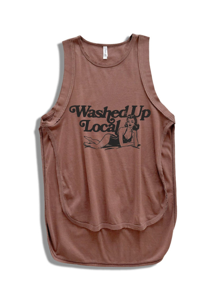 pebby forevee Tank Top FINAL SALE: WASHED UP LOCAL HIGH HOPES OVERSIZED SIDE SLIT TANK