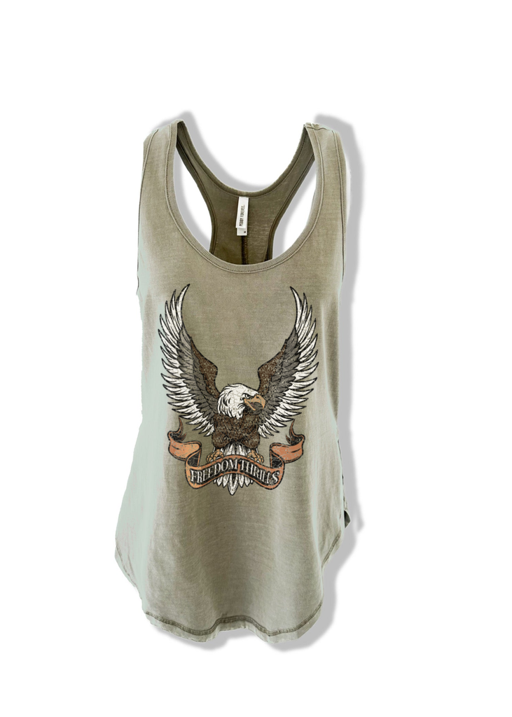 pebby forevee Tank Top FREEDOM THRILLS BOYFRIEND SIDE SLIT TANK