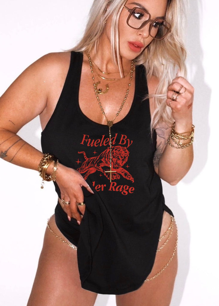 pebby forevee Tank Top FUELED BY TENDER RAGE BOYFRIEND SIDE SLIT TANK