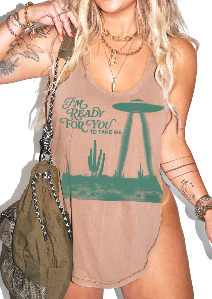pebby forevee Tank Top GALACTIC TRIP BOYFRIEND SIDE SLIT TANK