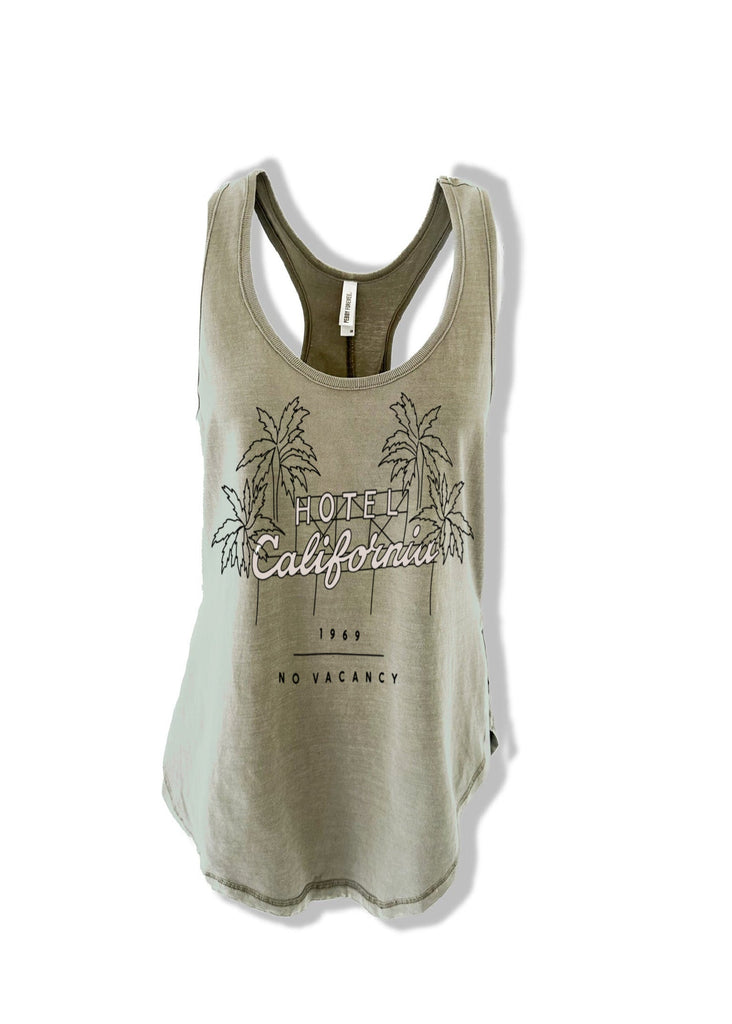 pebby forevee Tank Top HOTEL CALIFORNIA BOYFRIEND SIDE SLIT TANK