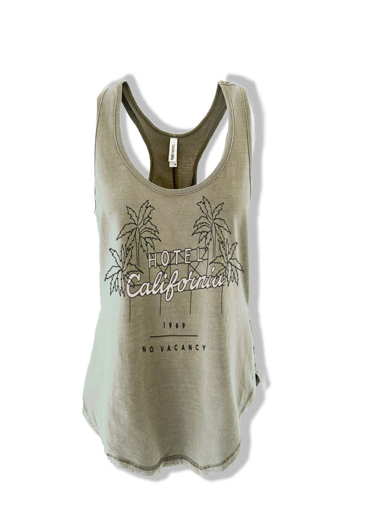 pebby forevee Tank Top HOTEL CALIFORNIA BOYFRIEND SIDE SLIT TANK