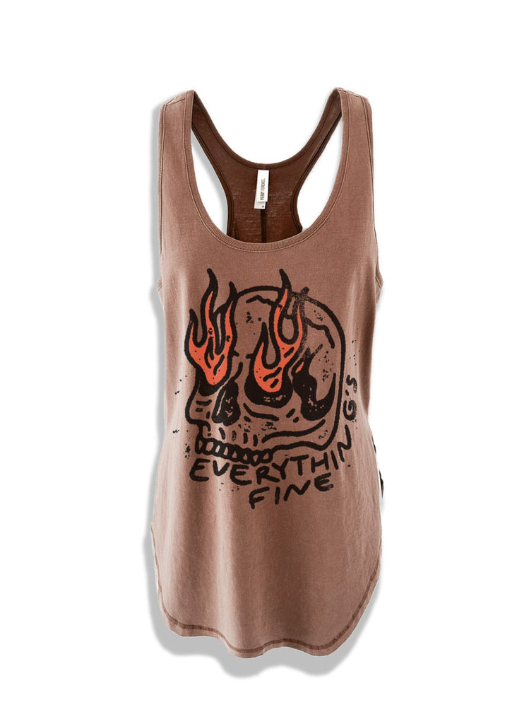 pebby forevee Tank Top I'M SURE EVERYTHING'S FINE BOYFRIEND SIDE SLIT TANK