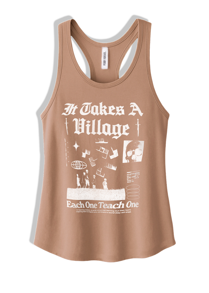 pebby forevee Tank Top IT TAKES A VILLAGE BOYFRIEND SIDE SLIT TANK
