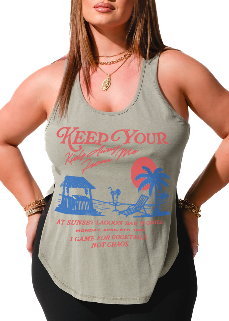 pebby forevee Tank Top KEEP YOUR KIDS AWAY FROM ME BOYFRIEND SIDE SLIT TANK