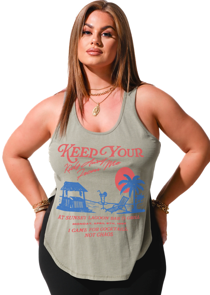pebby forevee Tank Top KEEP YOUR KIDS AWAY FROM ME BOYFRIEND SIDE SLIT TANK