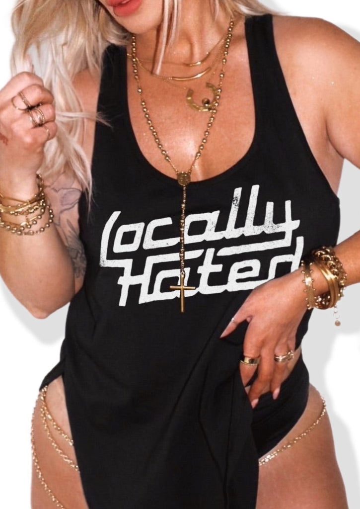 pebby forevee Tank Top LOCALLY HATED BOYFRIEND SIDE SLIT TANK