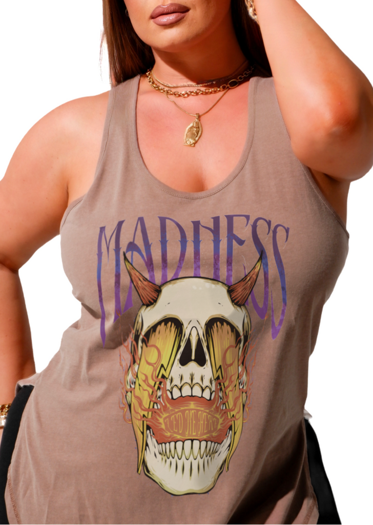 pebby forevee Tank Top MADNESS LED ME HERE BOYFRIEND SIDE SLIT TANK