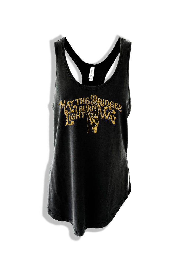 pebby forevee Tank Top MAY THE BRIDGES I BURN LIGHT THE WAY BOYFRIEND SIDE SLIT TANK