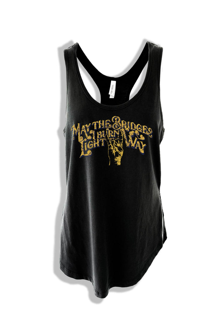 pebby forevee Tank Top MAY THE BRIDGES I BURN LIGHT THE WAY BOYFRIEND SIDE SLIT TANK