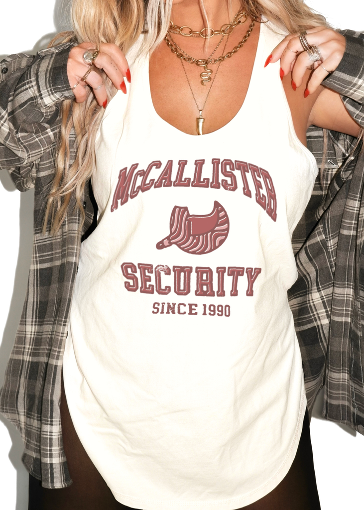 pebby forevee Tank Top MCCALLISTER SECURITY BOYFRIEND SIDE SLIT TANK