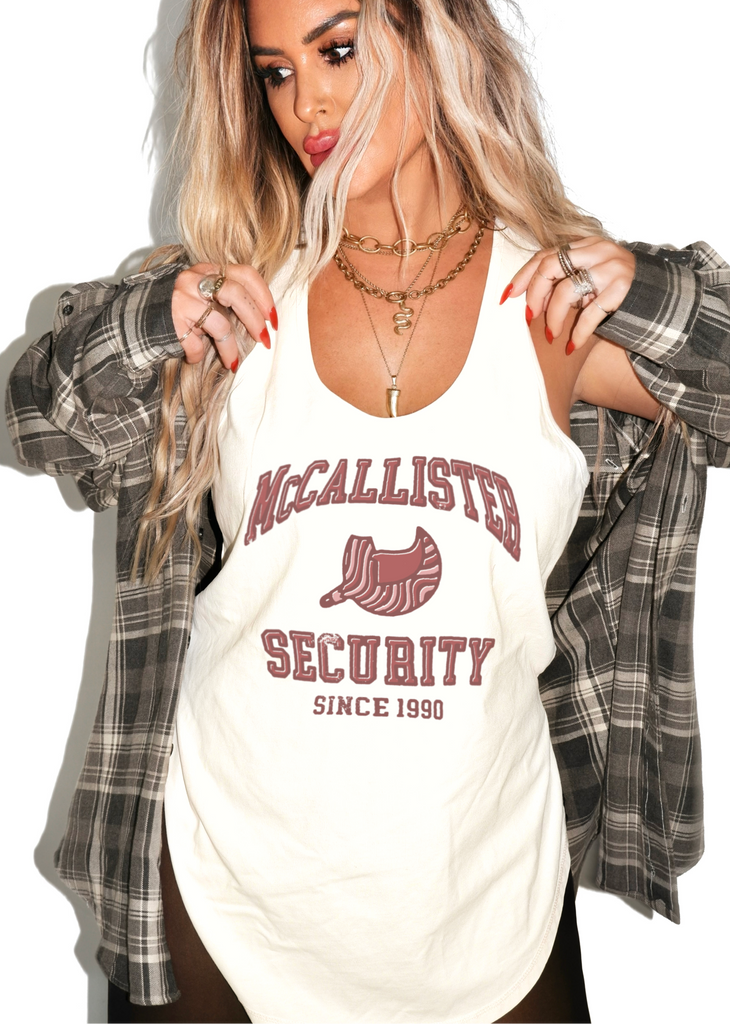 pebby forevee Tank Top MCCALLISTER SECURITY BOYFRIEND SIDE SLIT TANK